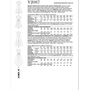 Puede incluir: Patr&oacute;n de costura para un vestido de mujer con variaciones de manga y longitud. El patr&oacute;n incluye instrucciones para un vestido con cierre de bot&oacute;n oculto, mangas con volantes, costuras princesa, lazos en la espalda, ribete de crin de caballo en el dobladillo, bolsillos laterales y variaciones de longitud. El patr&oacute;n tambi&eacute;n incluye instrucciones para un vestido con cola en la espalda. El patr&oacute;n est&aacute; disponible en las tallas 6-24.