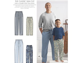 Boys and Men's Slim Fit Lounge Pants Simplicity Sewing Pattern S8519 Uncut, FF Size (S-L/XS-XL)