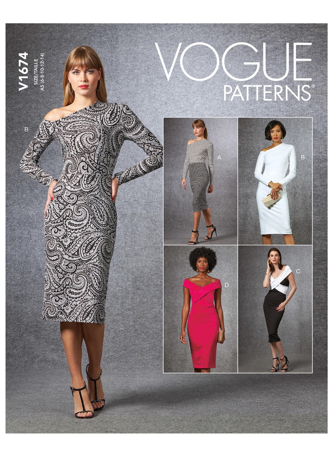 Out of Print Misses' Dress Vogue Sewing Pattern V1674 Uncut, FF - Etsy