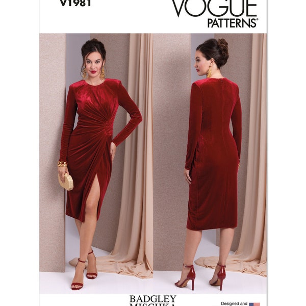 Misses Knit Dress by Badgley Mischka Vogue Sewing Pattern V1981