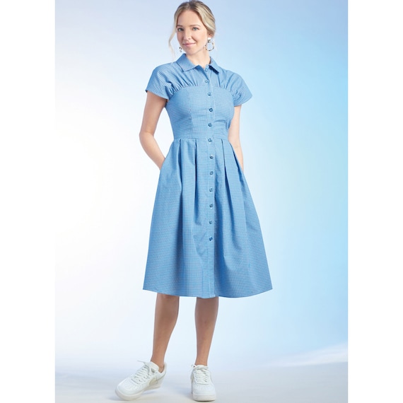 ★2023SS新作★VITALSIGN★Two Button Collar Stitch Dress SEWING MY STASH | NEW LOOK 6372 – Anita by Design