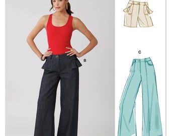 Misses' Shorts and Jeans McCall's Sewing Pattern M8660 Uncut, FF