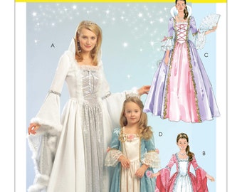 Misses/Children's/Girls Princess Costumes McCall's Sewing Pattern M5731 Uncut, FF