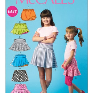 Children&#39;s/Girls Flared Skorts McCall&#39;s Sewing Pattern M6918 Uncut, FF
