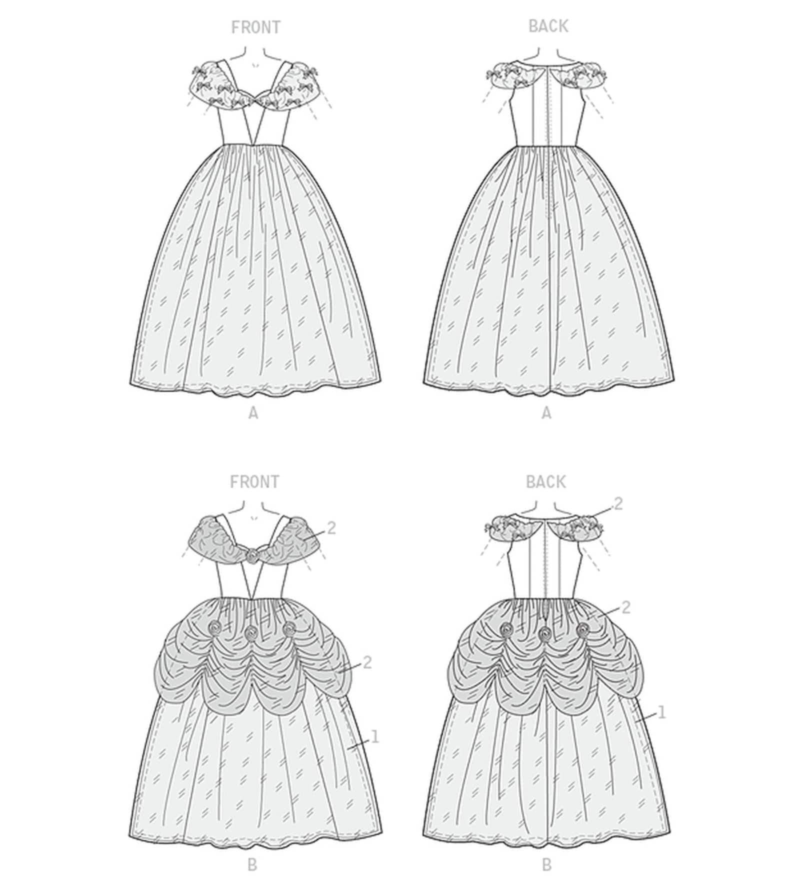 Floorlength Dress With Full Skirt Mccall's Sewing Pattern Etsy