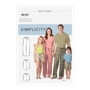 Unisex Sleepwear Simplicity Sewing Pattern S9127 Uncut, FF