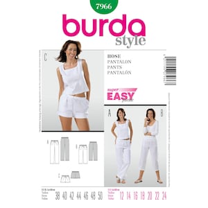 Misses&#39; Pants Burda Style Sewing Pattern 7966 Uncut, FF