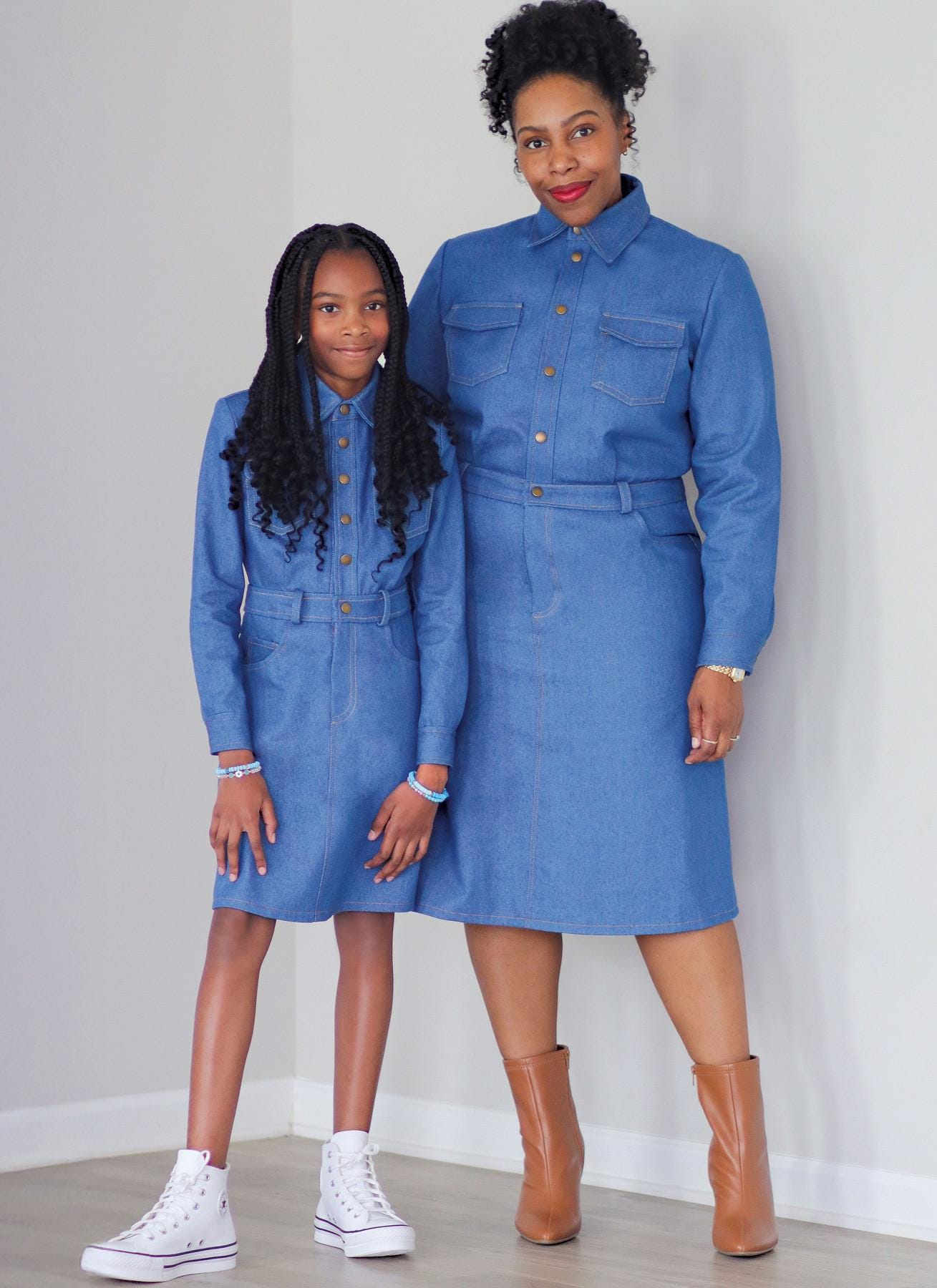 Girl's and Misses' Denim Dress by Brittany J. Jones Know Me Sewing