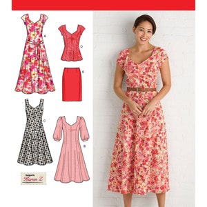 Misses&#39; & Plus Size Dresses Simplicity Sewing Pattern S2917 Uncut, FF