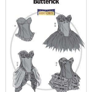 Curved-Hem Corsets and Skirts Butterick Sewing Pattern B6338