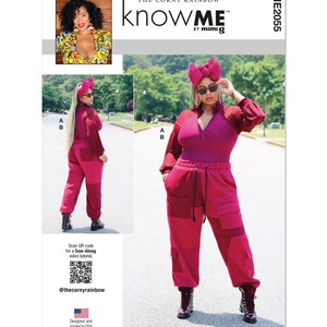 Out Of Print Misses Bodysuit and Cargo Sweatpants by The Corny Rainbow Know Me Sewing Pattern ME2055 Uncut, FF
