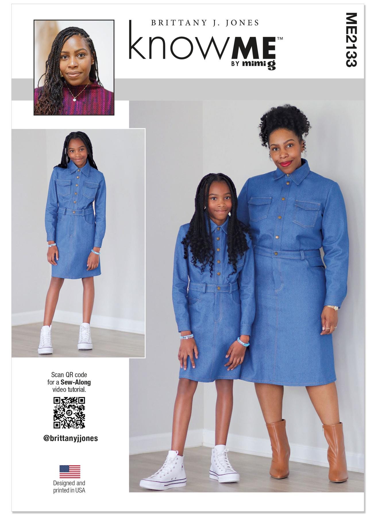 Girl's and Misses' Denim Dress by Brittany J. Jones Know Me Sewing