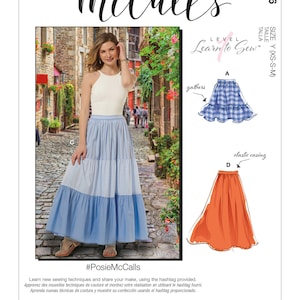 Misses Pull-On Gathered Skirts with Tier and Length Variations McCall's Sewing Pattern M8066 Uncut, FF