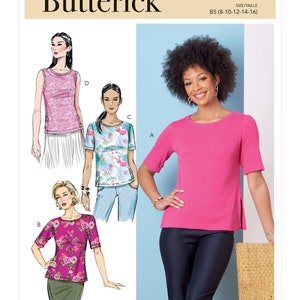 Misses' Knit, Lace-detail Tops - Easy Butterick Sewing