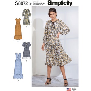 Misses Pullover Dress Simplicity Sewing Pattern S8872 Uncut, FF