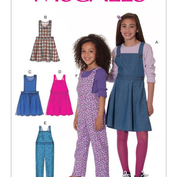 Children's/Girls' Jumpers and Overalls McCall's Sewing Pattern M7459