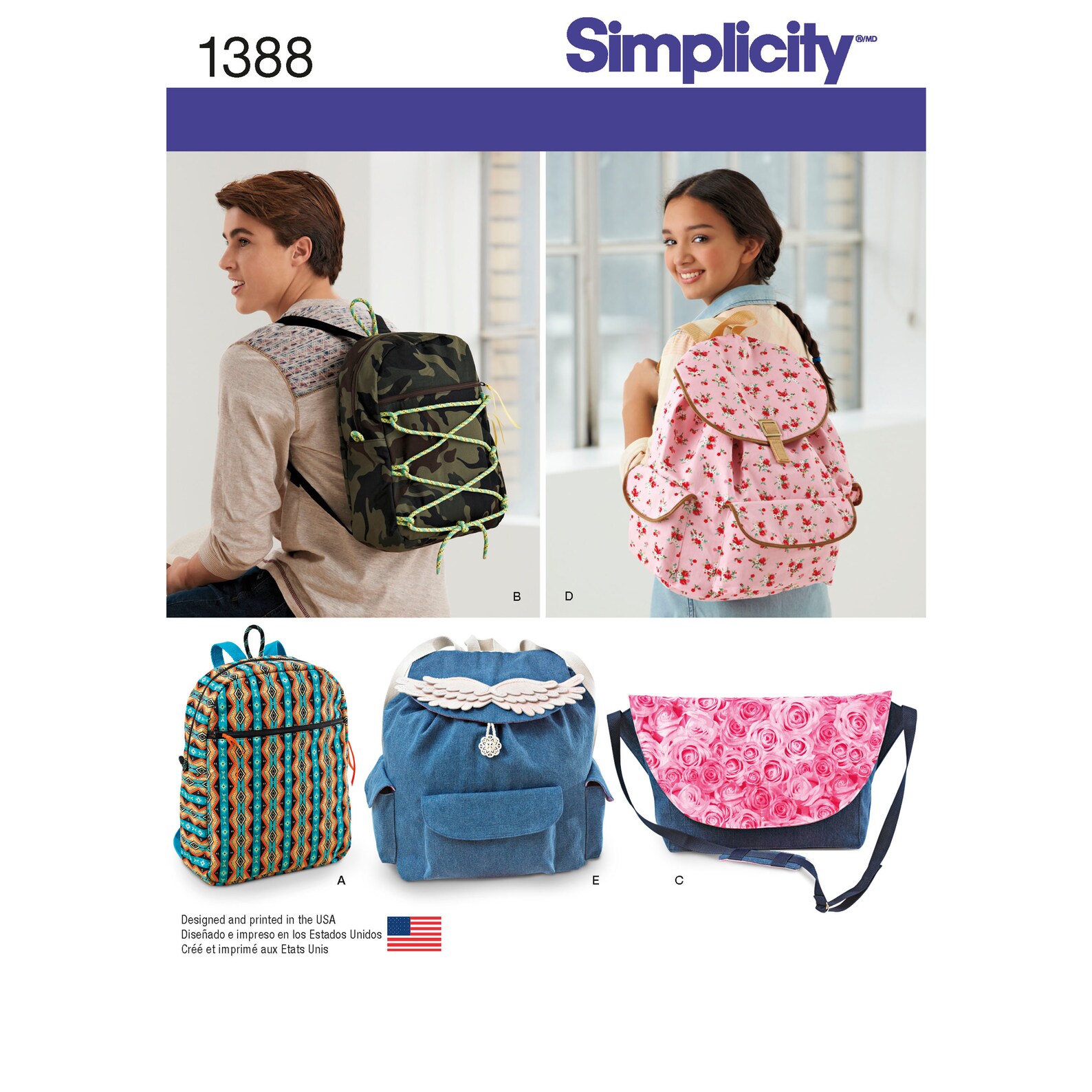 Backpacks and Messenger Bag Simplicity Sewing Pattern 1388 Etsy