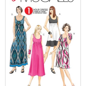 Misses'/Women's Empire-Waist Dresses McCall's Sewing Pattern M5893 Uncut, FF