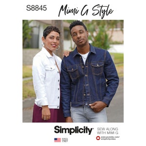Mimi G Misses, Men's and Teens Jean Jacket Simplicity Sewing