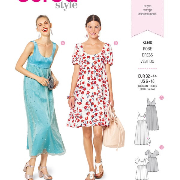 Misses' Ballet Neckline Dress Burda Style Sewing Pattern 6312