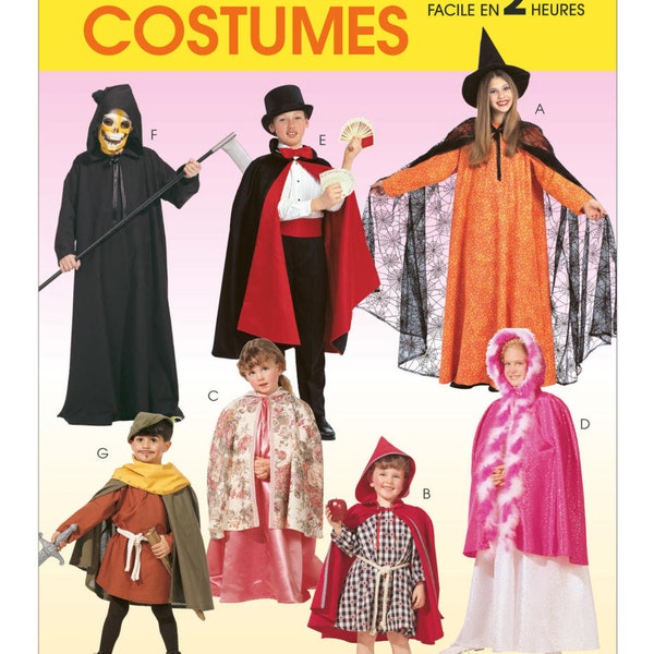 Children's, Boys and Girls Cape and Tunic Costumes McCall's Sewing Pattern M7224