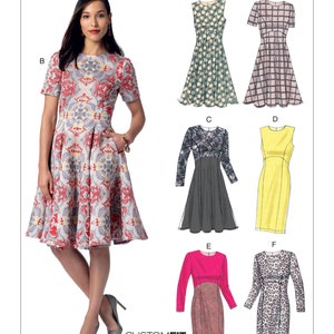 Misses Knit Fit-and-Flare Dresses Vogue Sewing Pattern V9202 Uncut, FF