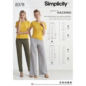 Misses Knit Pants with Two Leg Widths and Options for Design Hacking Simplicity Sewing Pattern S8378 Uncut, FF