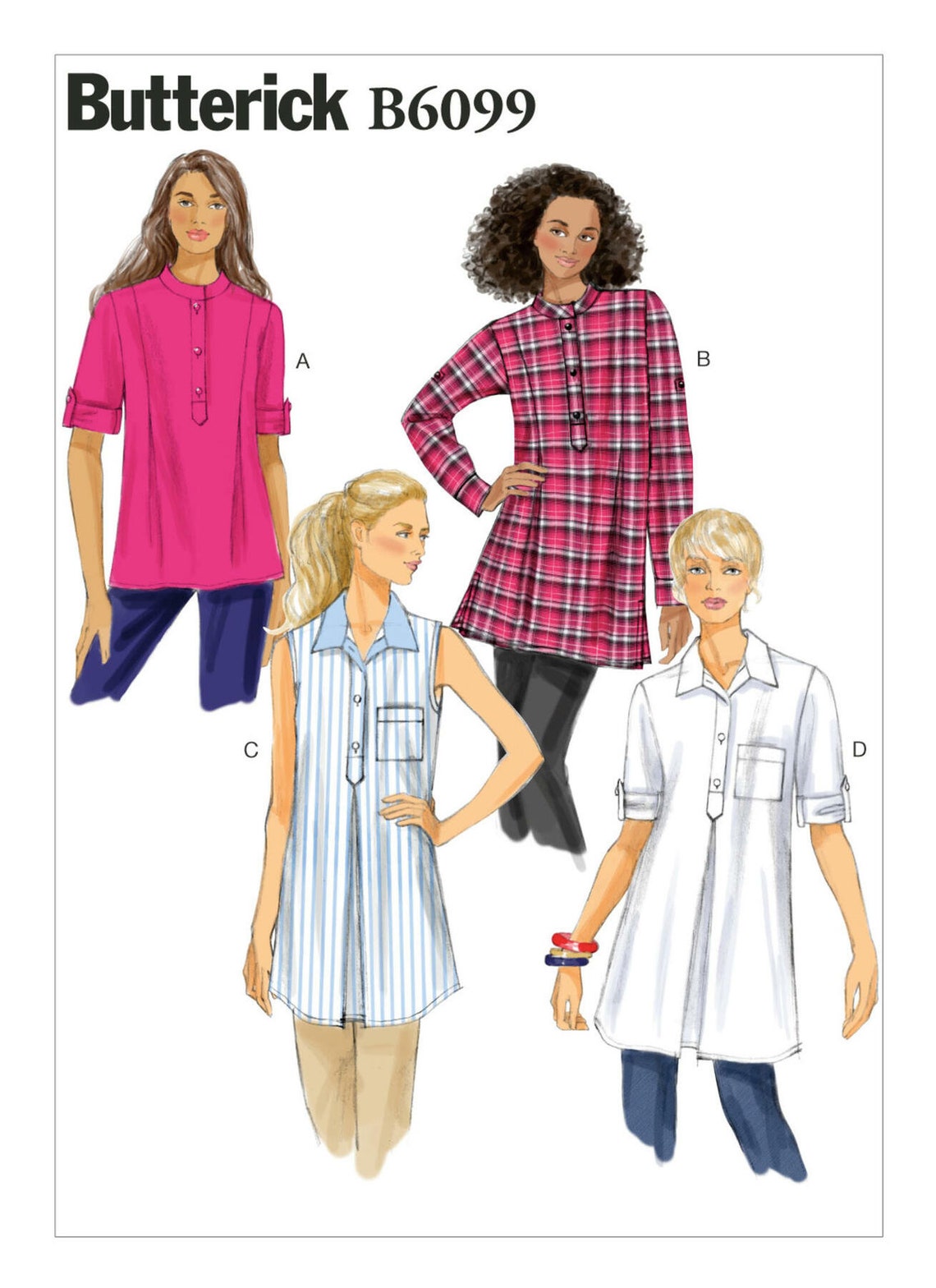Misses' Pleated Button-up Tunics Butterick Sewing Pattern - Etsy