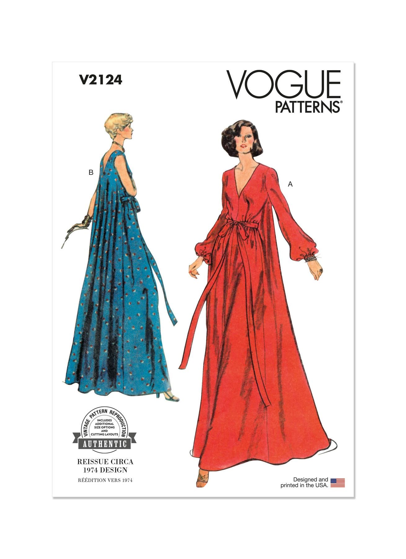 VOGUE Designer V1174 海外ドレス型紙 1970s Misses' Loungewear Vogue Sewing Pattern V2124 Uncut, FF - Etsy