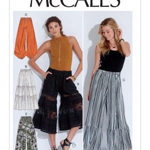 Misses&#39; Elastic-Waist Loose Pants McCall&#39;s Sewing Pattern M7576 Uncut, FF
