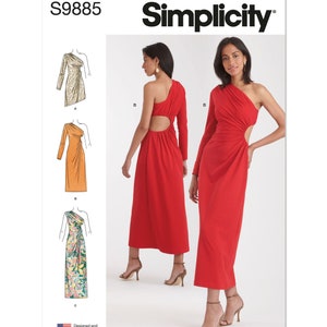 Misses&#39; Knit Dress in Three Lengths Simplicity Sewing Pattern S9885 Uncut, FF