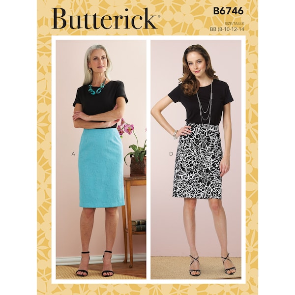 Patrón de costura Butterick para falda y cinturón de señora B6746 sin cortar, FF