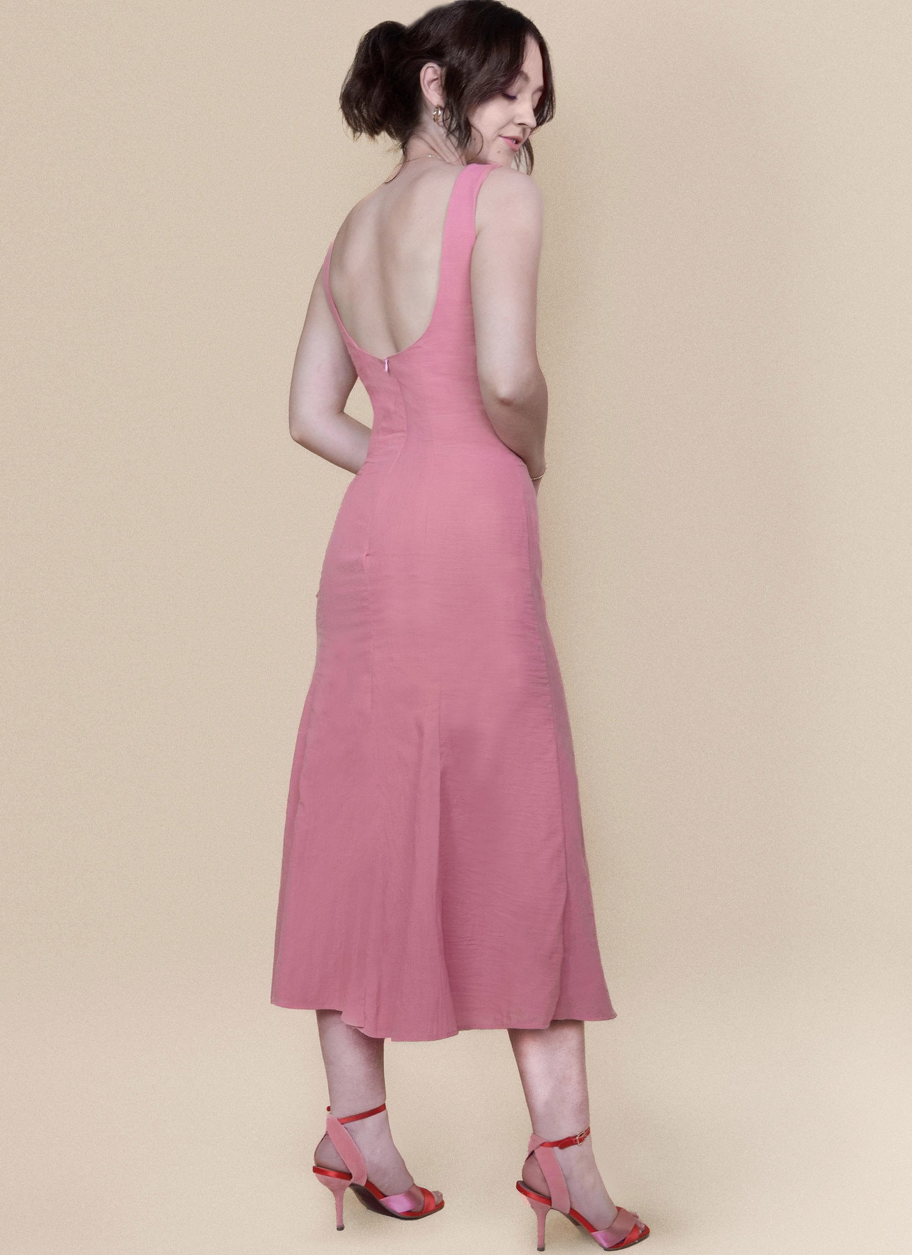 Seeing You Later Ruched Bandage Midi Dress - Mauve | Fashion