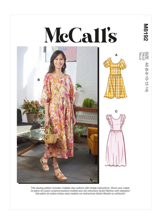Misses' Dresses Mccall's Sewing Pattern M8192 - Etsy