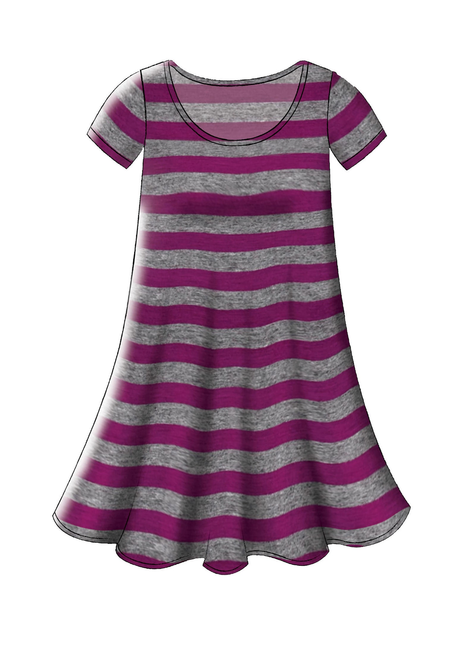 Misses' Knit Swing Dresses With Neckline and Sleeve Etsy