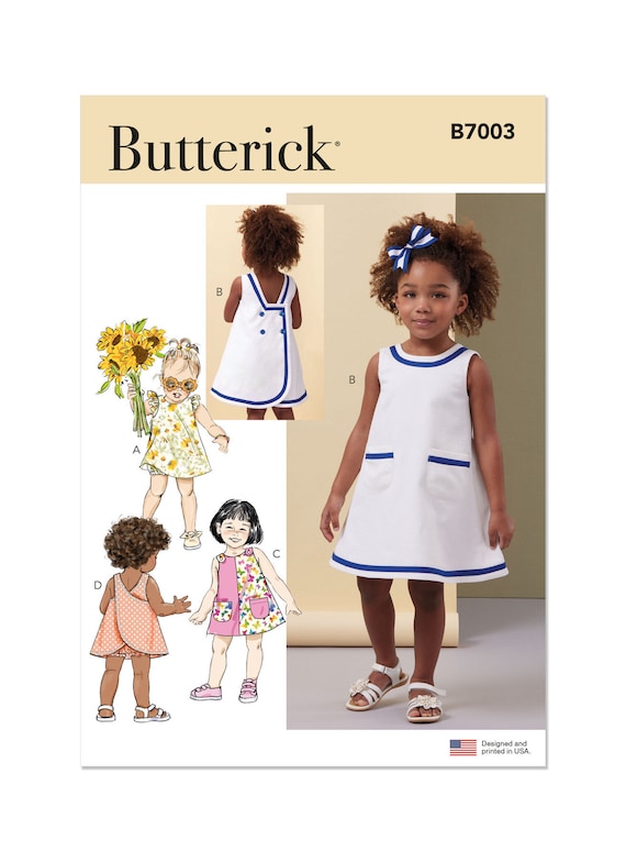Patron de costura Butterick de vestidos y bragas para ninos pequenos B7003 Etsy Mexico