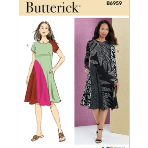 Misses Dress with Short and Long Sleeves Butterick Sewing Pattern B6959 Uncut, FF