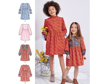 Child's and Girls Dress with Sleeve Variations Simplicity Sewing Pattern 8708