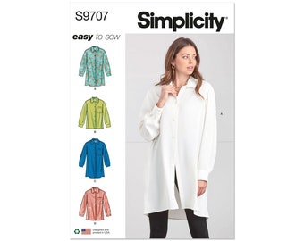 Misses Shirts Simplicity Sewing Pattern S9707 Uncut, FF