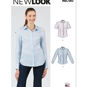 Misses&#39; Blouse with Two Sleeve Lengths New Look Sewing Pattern N6790 Uncut, FF