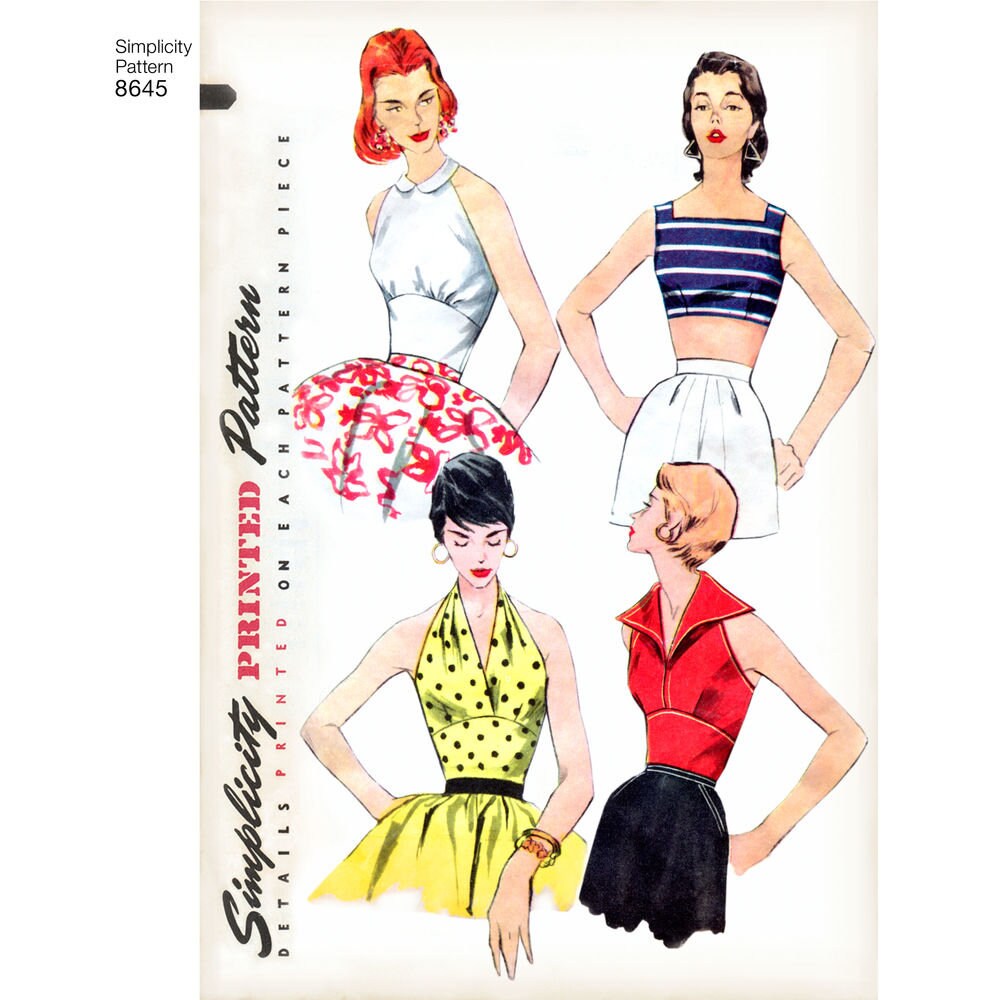 Misses Vintage Tops Simplicity Sewing Pattern 8645 Uncut, FF