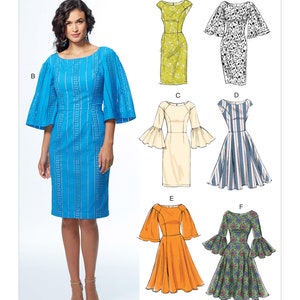 Misses Princess Seam Dresses with Sleeve and Skirt Variations Vogue Sewing Pattern V9239 Uncut, FF