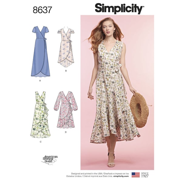 Misses Wrap Dress Simplicity Sewing Pattern 8637