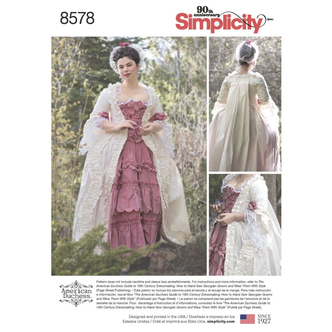 Misses 18th Century Gown Simplicity Sewing Pattern 8578 Uncut, FF - Etsy