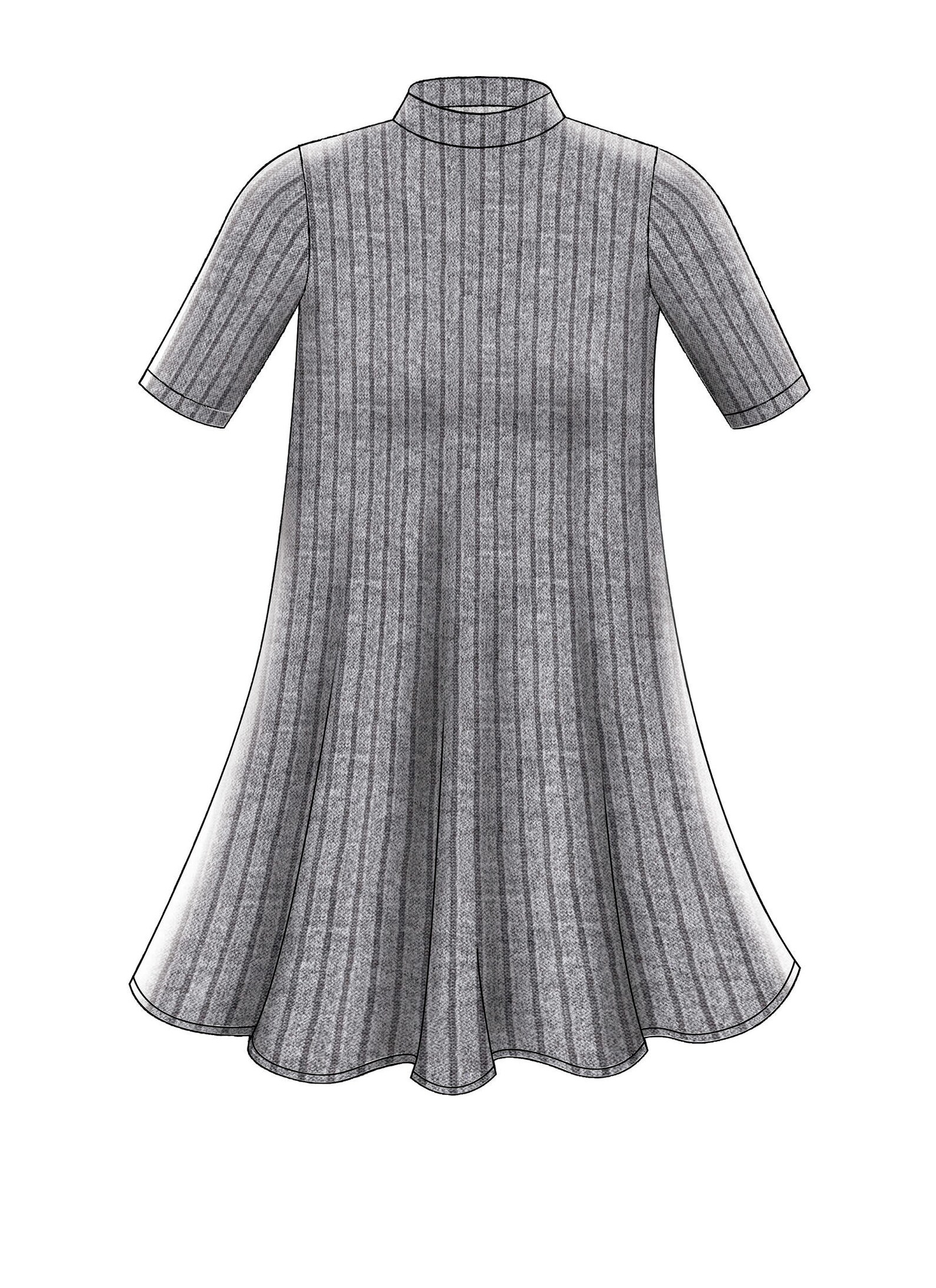 Misses' Knit Swing Dresses With Neckline and Sleeve Etsy
