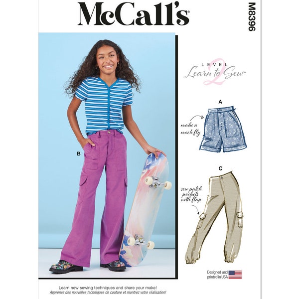 Girls Shorts and Cargo Pants McCall's Sewing Pattern M8396