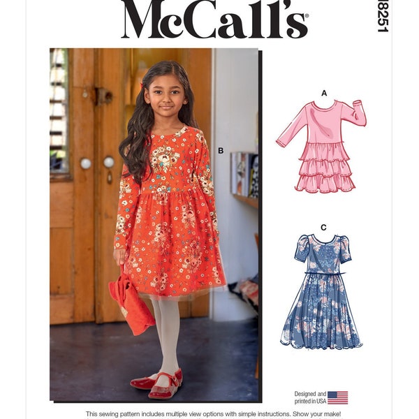 Children's and Girls Dresses McCall's Sewing Pattern M8251