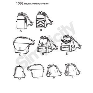 Backpacks and Messenger Bag Simplicity Sewing Pattern 1388 - Etsy