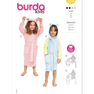 Children's Bathrobe Burda Style Sewing Pattern 9219 Uncut, FF Size (4-11)