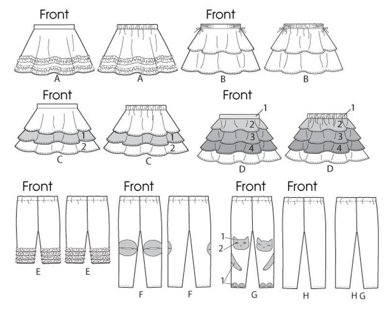 Children's/girls' Skirts and Leggings Mccall's - Etsy